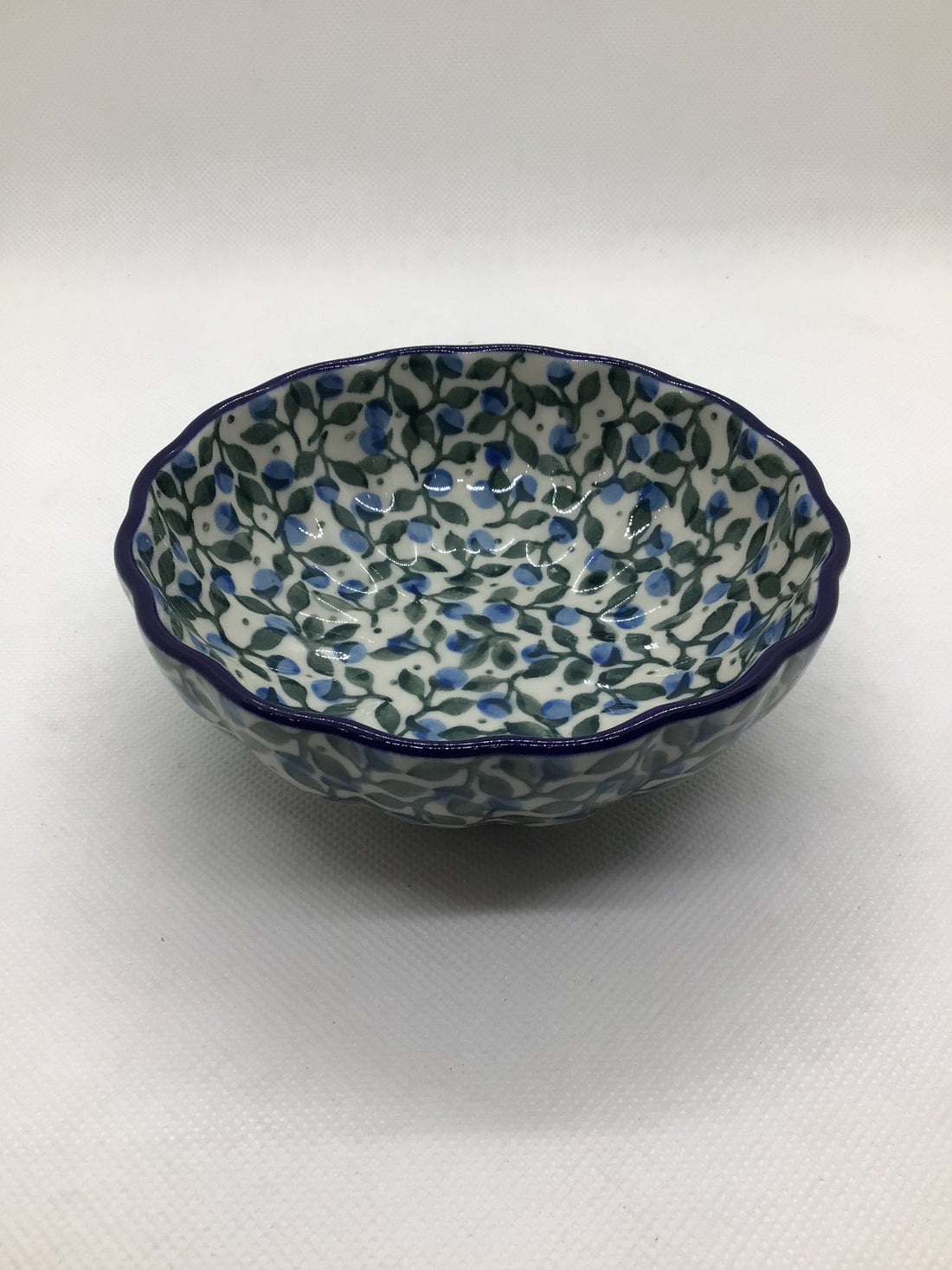 Blueberry Blossom Scalloped Bowl 4.5&quot;