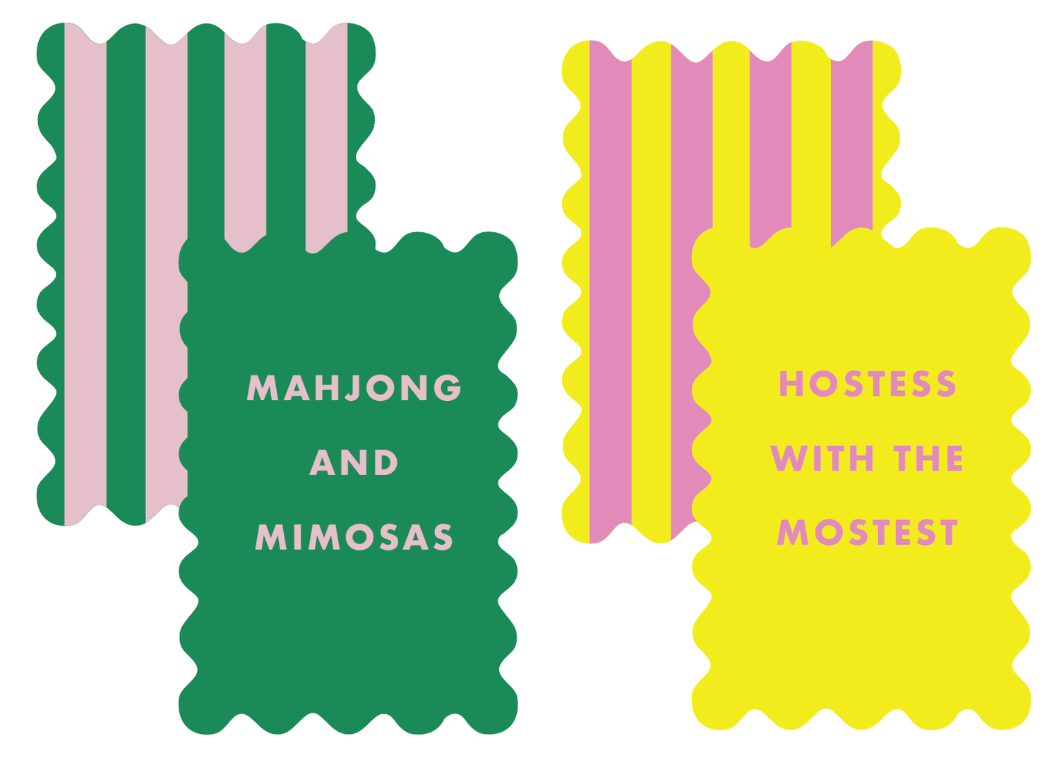 Girl Tribe Co - Palm Springs Yellow Mahjong Shufflers Set of 2
