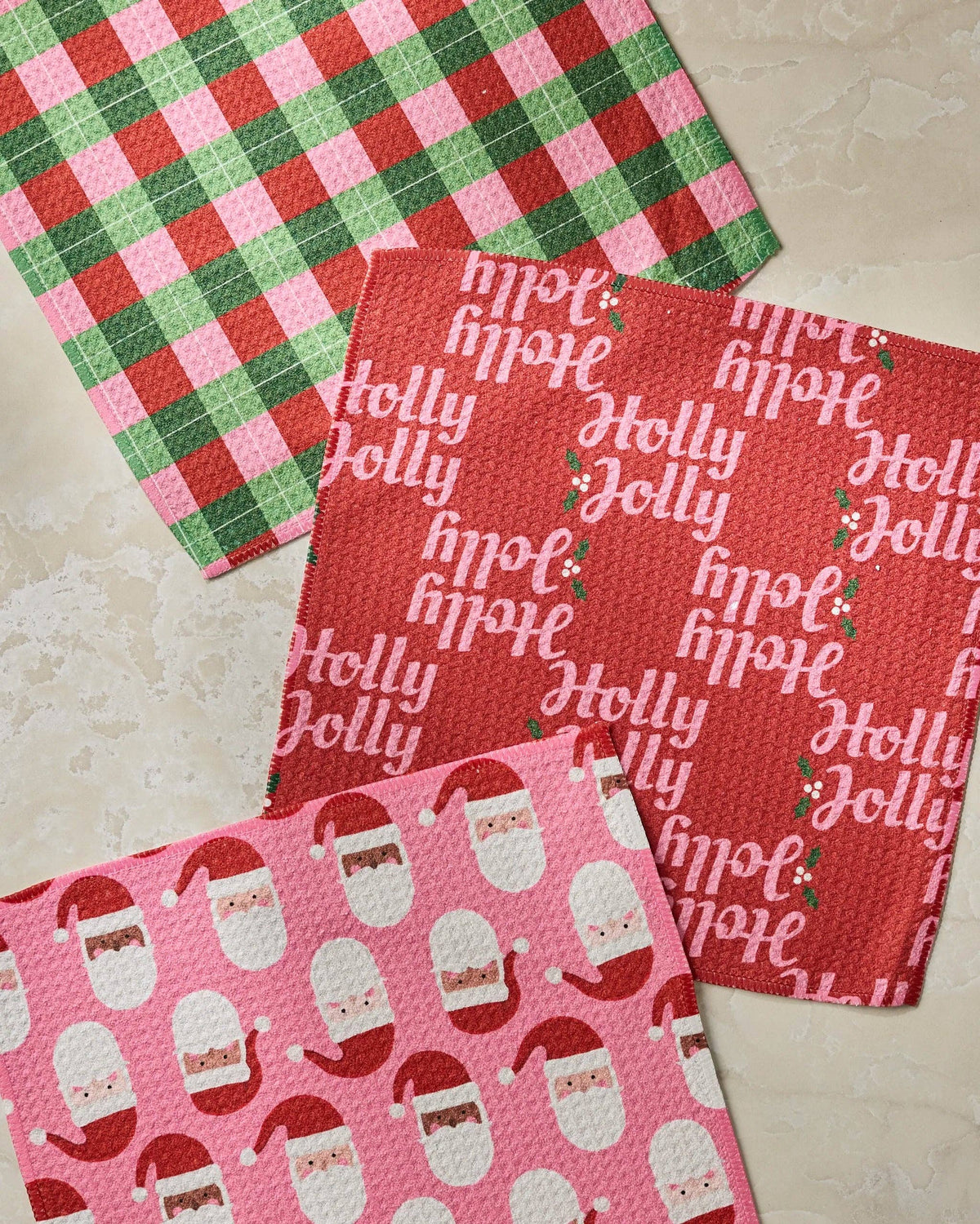Geometry - Holly Jolly Santa Dishcloth Set - Holiday 2026