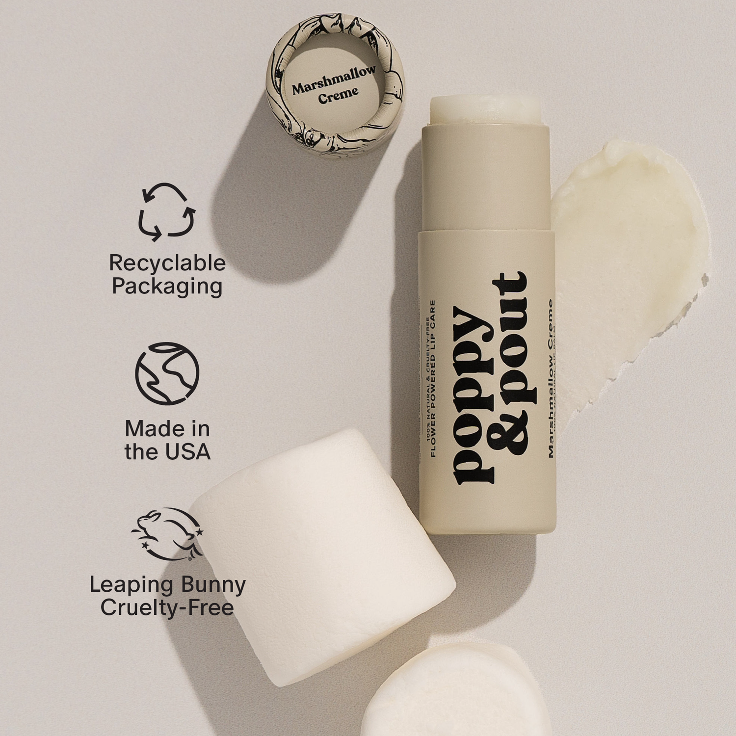 Poppy &amp; Pout - Lip Balm, Marshmallow Creme