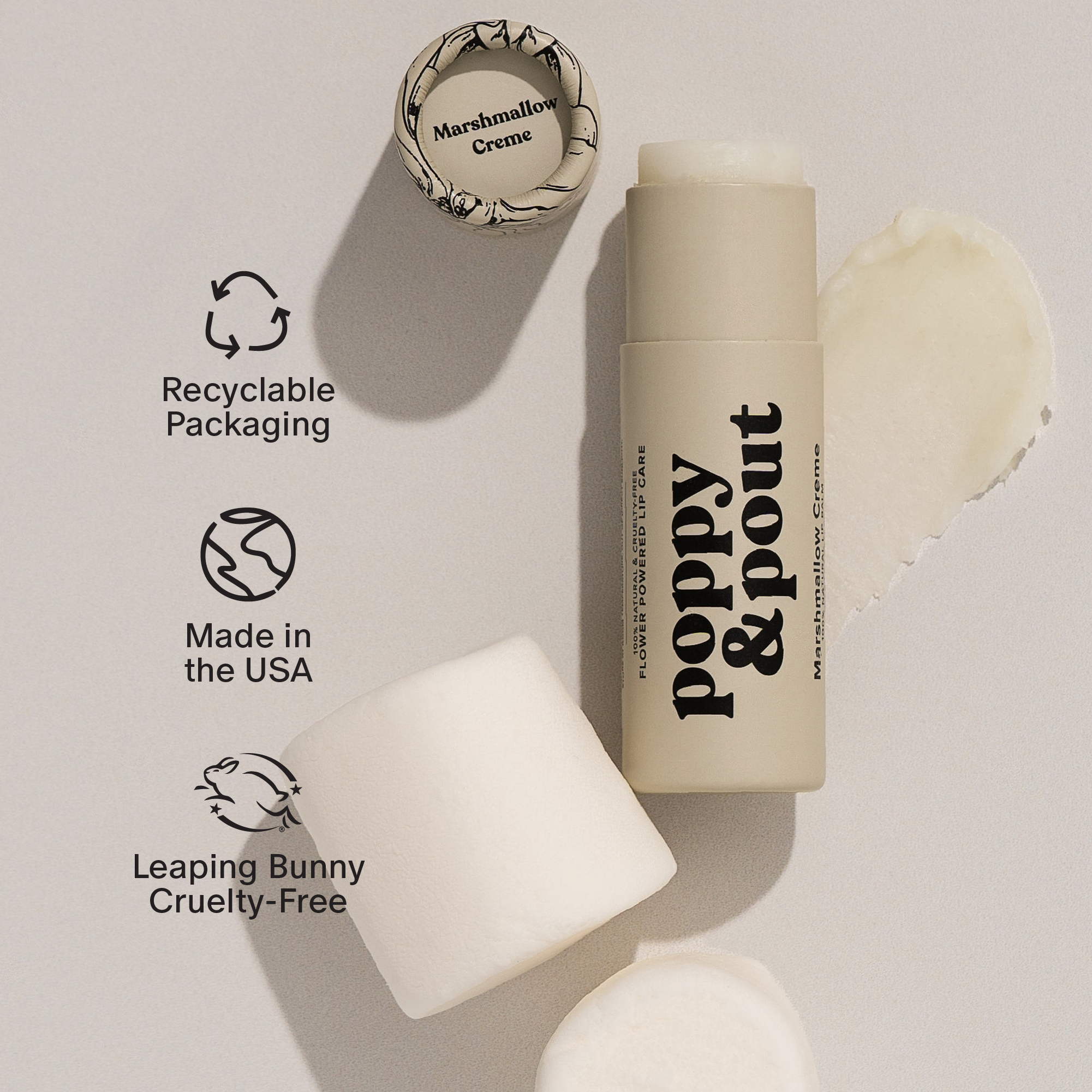 Poppy &amp; Pout - Lip Balm, Marshmallow Creme