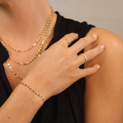 GoldFi - 18k Gold Filled 3mm Fancy Chain Bracelet