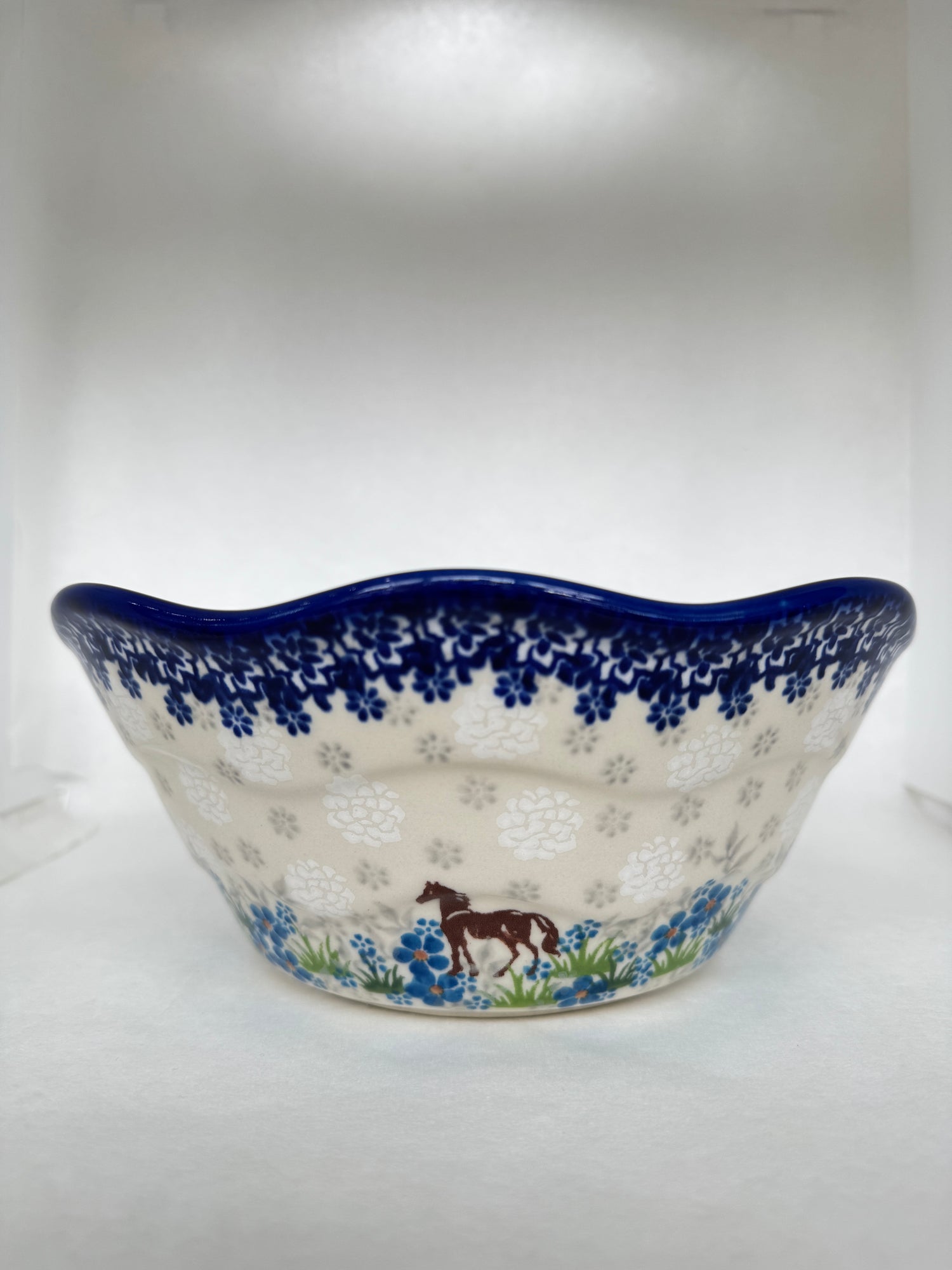 KALICH Bluegrass Beauties Wavy Edge Bowl 12"