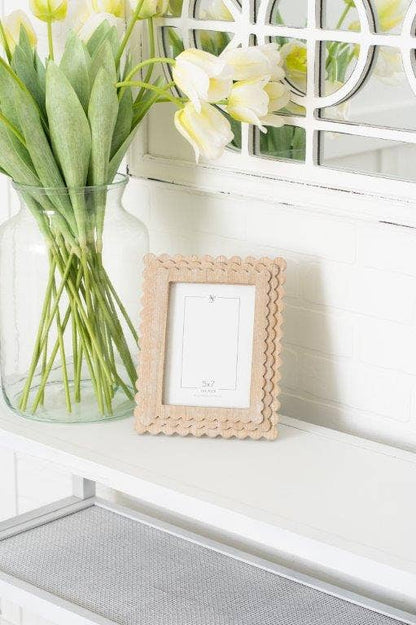Adams &amp; Co. Wood Photo Frame Scallop 5x7