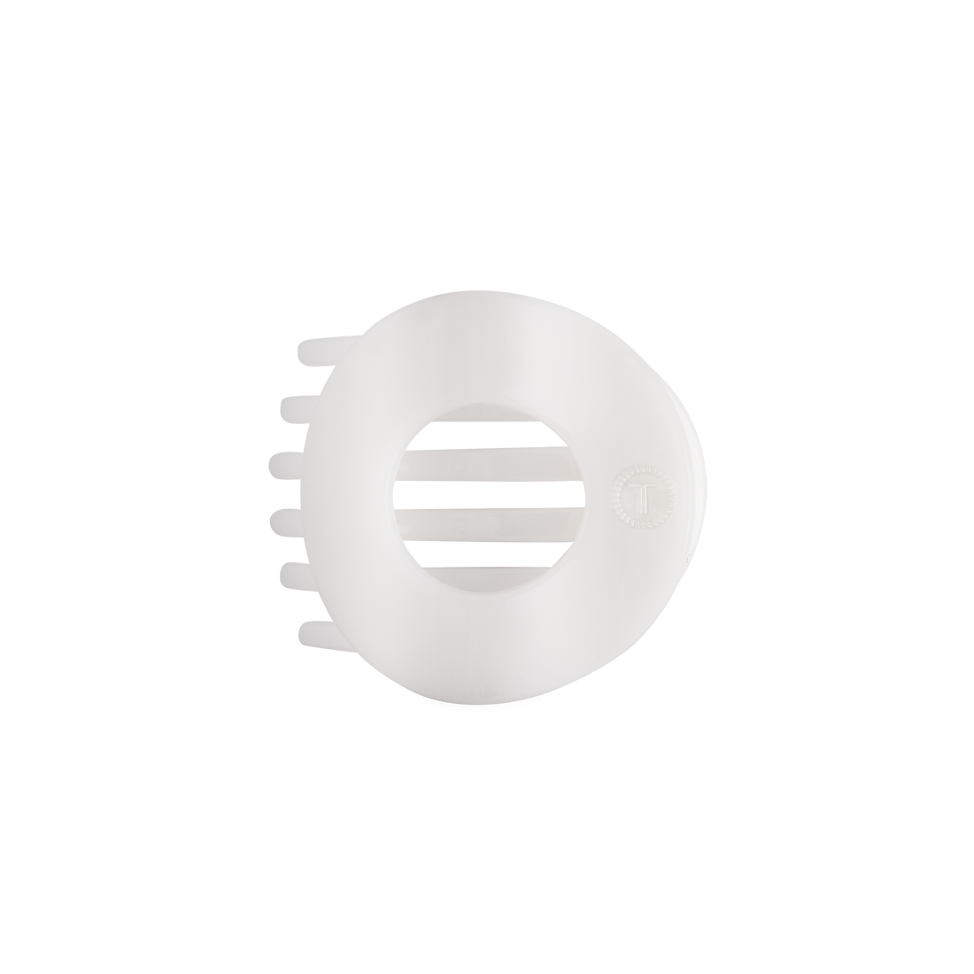 TELETIES - Coconut White | Medium | Flat Circle Hair Clip