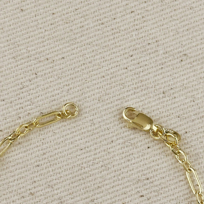 GoldFi - 18K Gold Filled 3x1 Alternated Paperclip Bracelet