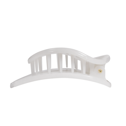 TELETIES - Coconut White | Large | Flat Circle Hair Clip