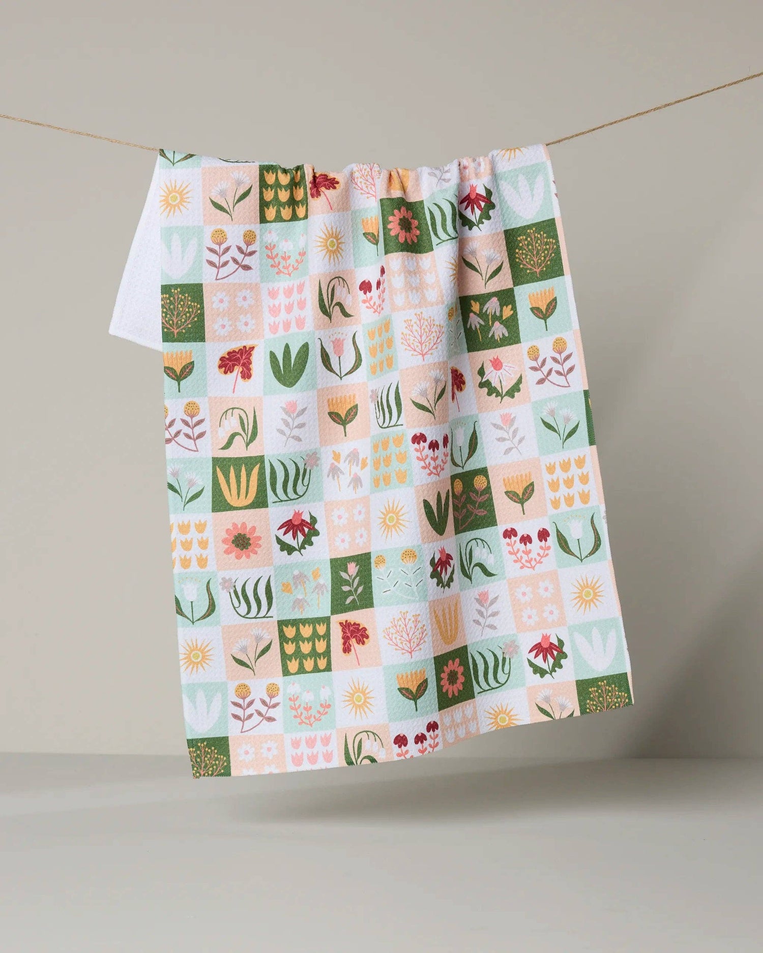 Geometry - Patchwork Garden Tea Towel