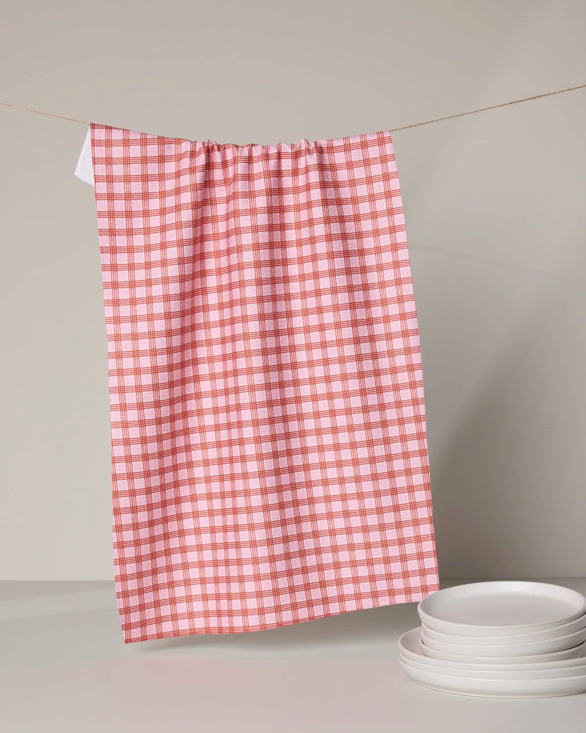 Geometry - Cupids Plaid Tea Towel