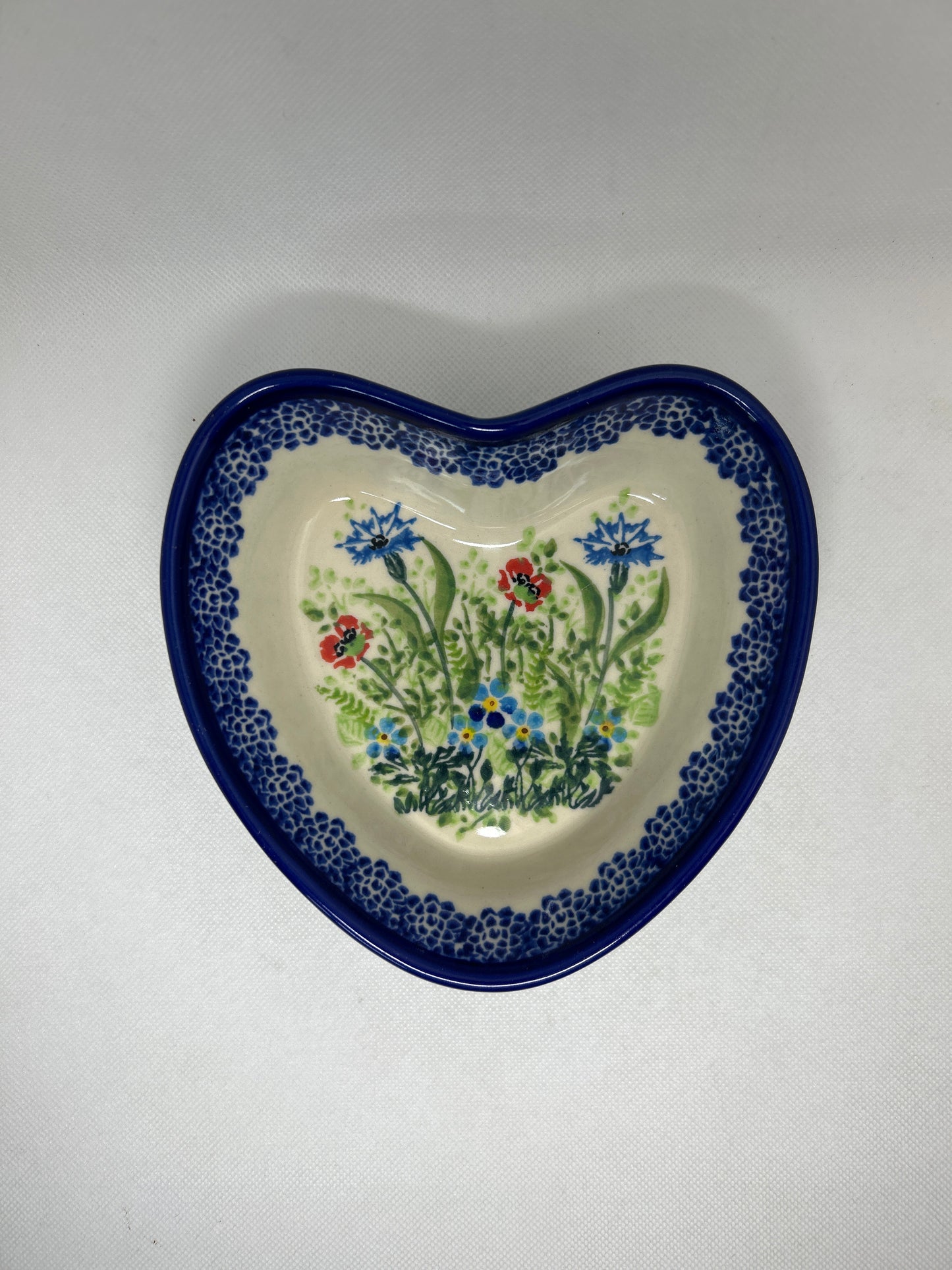 KALICH Blue Cornflower Heart Bowl