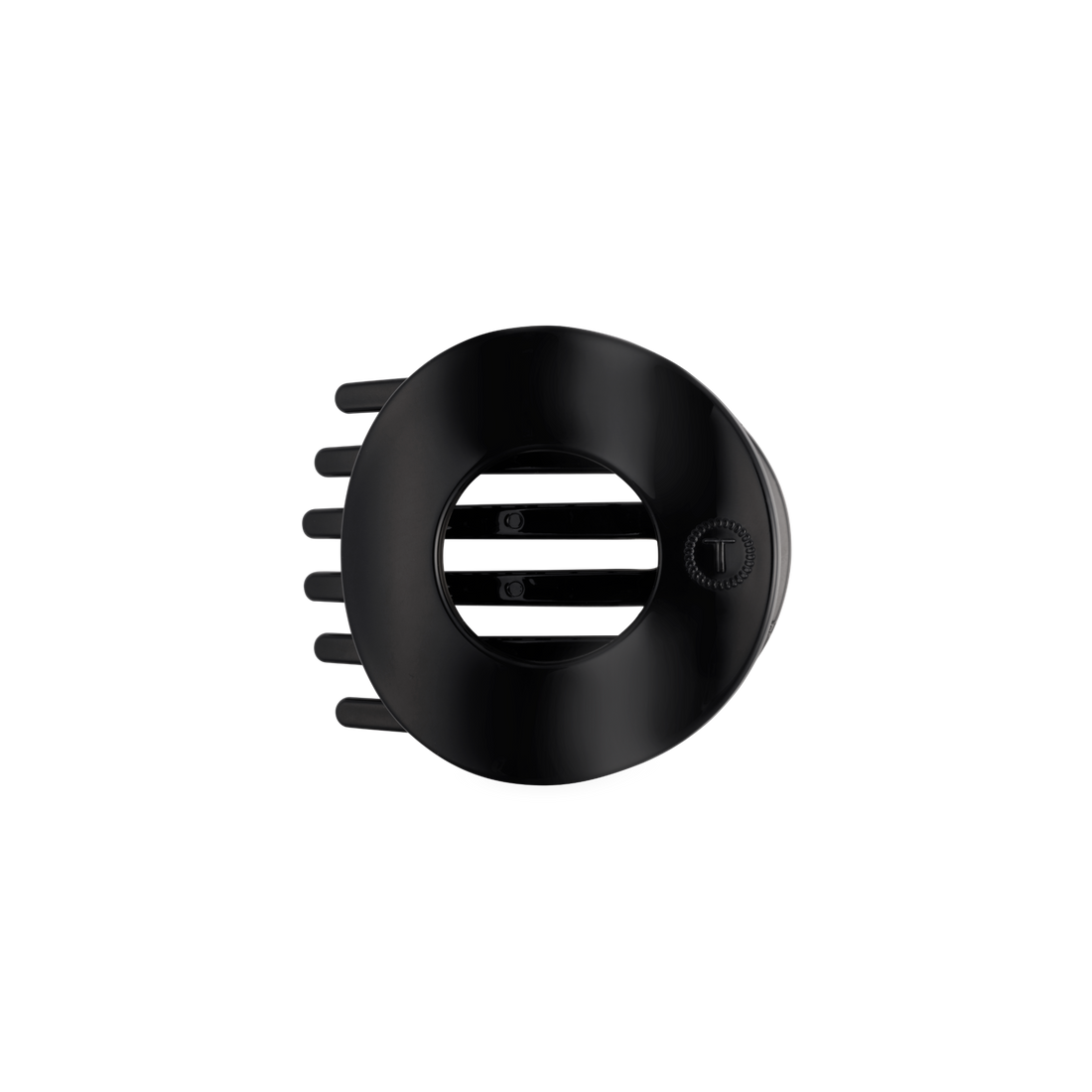 TELETIES - Jet Black | Medium | Flat Circle Hair Clip
