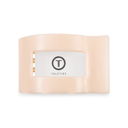 TELETIES - Flat Rectangle Hair Clip | Medium | Almond Beige