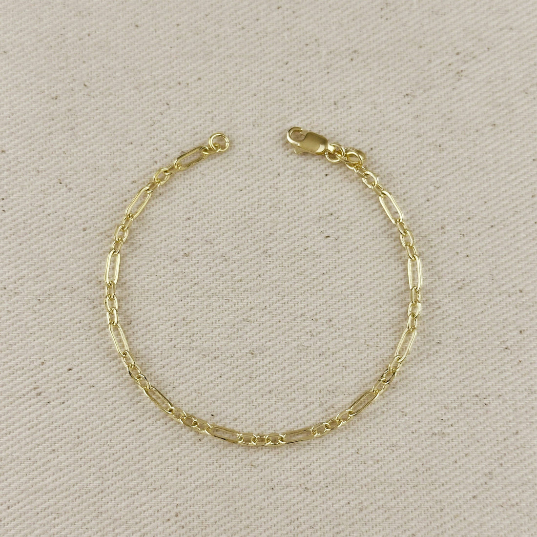 GoldFi - 18K Gold Filled 3x1 Alternated Paperclip Bracelet