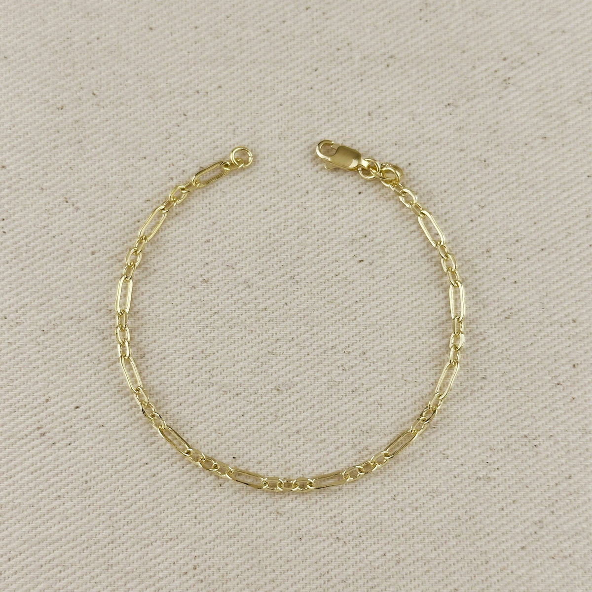 GoldFi - 18K Gold Filled 3x1 Alternated Paperclip Bracelet