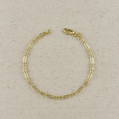 GoldFi - 18K Gold Filled 3x1 Alternated Paperclip Bracelet