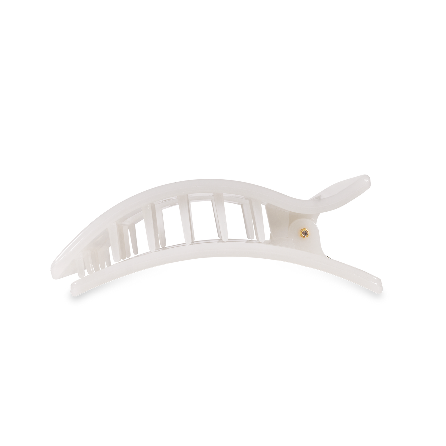 TELETIES - Flat Rectangle Hair Clip | Medium | Coconut White