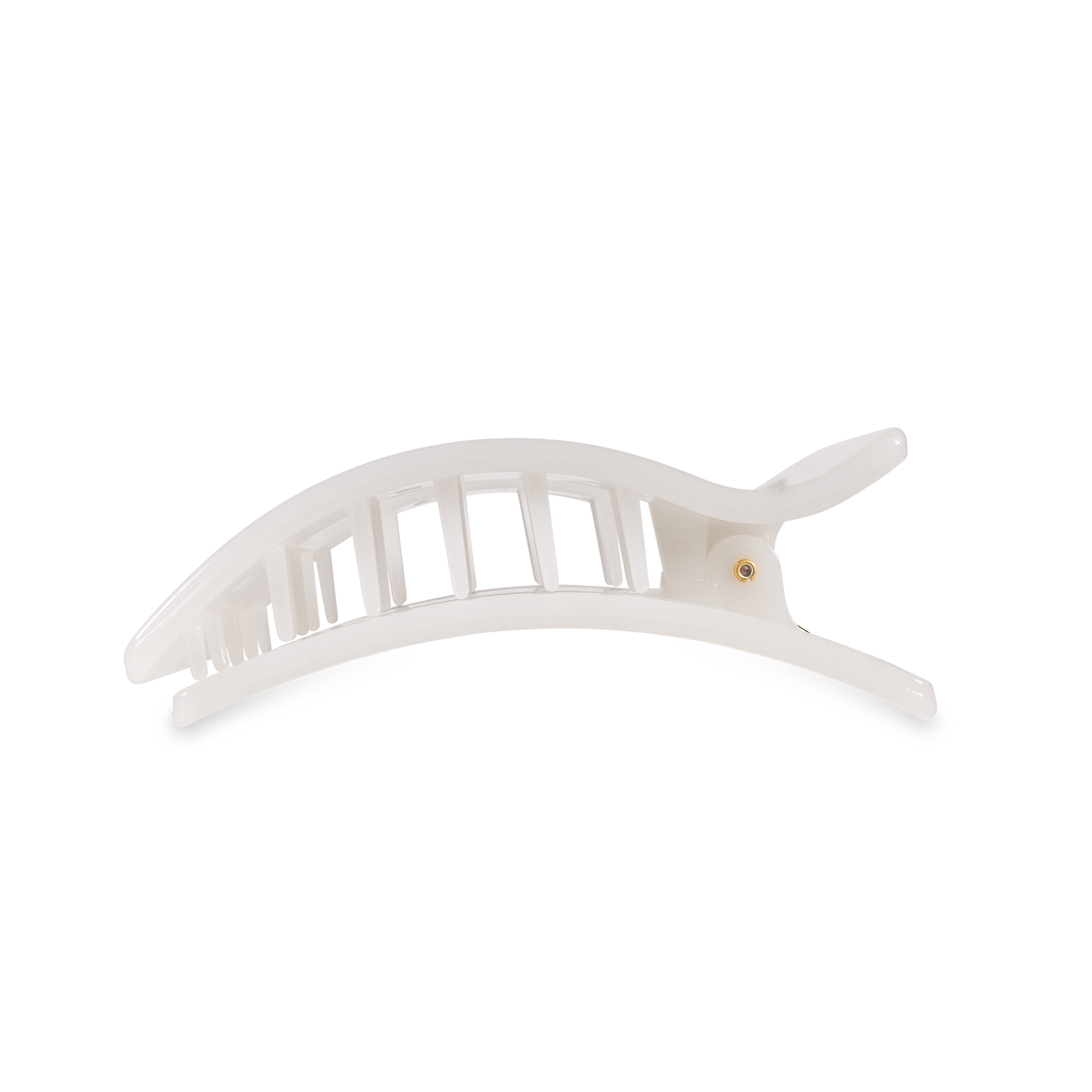 TELETIES - Flat Rectangle Hair Clip | Medium | Coconut White