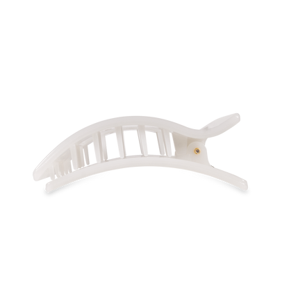 TELETIES - Flat Rectangle Hair Clip | Medium | Coconut White
