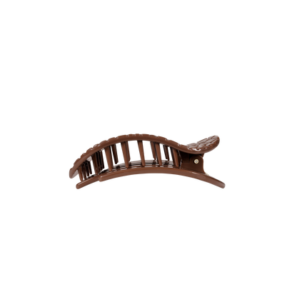 TELETIES - Brown Crocodile Small Flat Round Hair Clip