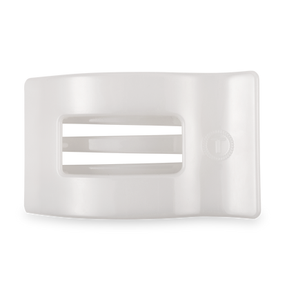 TELETIES - Flat Rectangle Hair Clip | Large | Coconut White