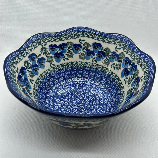 Winter Viola Wavy Edge Bowl 8"
