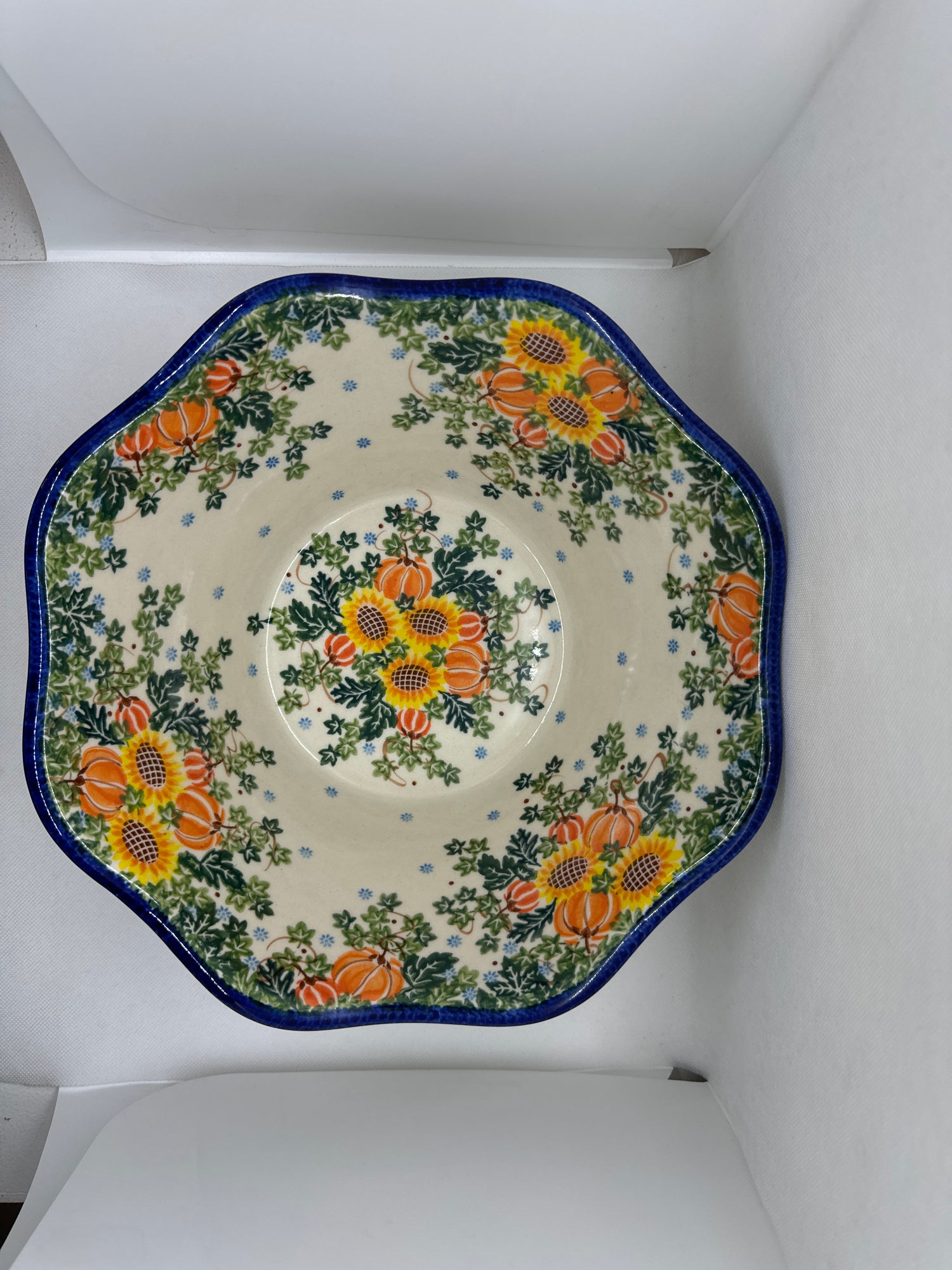 KALICH Pumpkin Delight Wavy Edge Bowl 12&quot;
