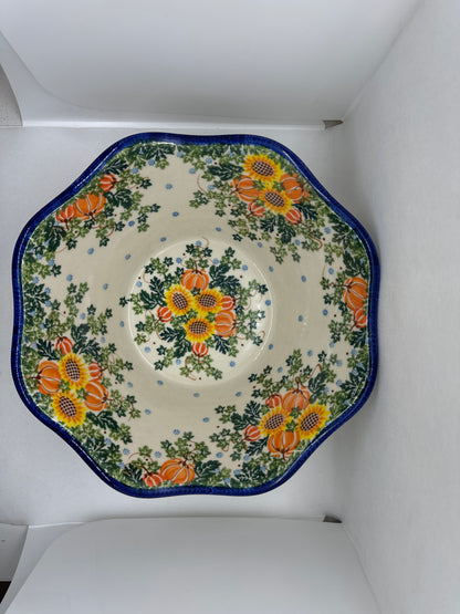 KALICH Pumpkin Delight Wavy Edge Bowl 12&quot;
