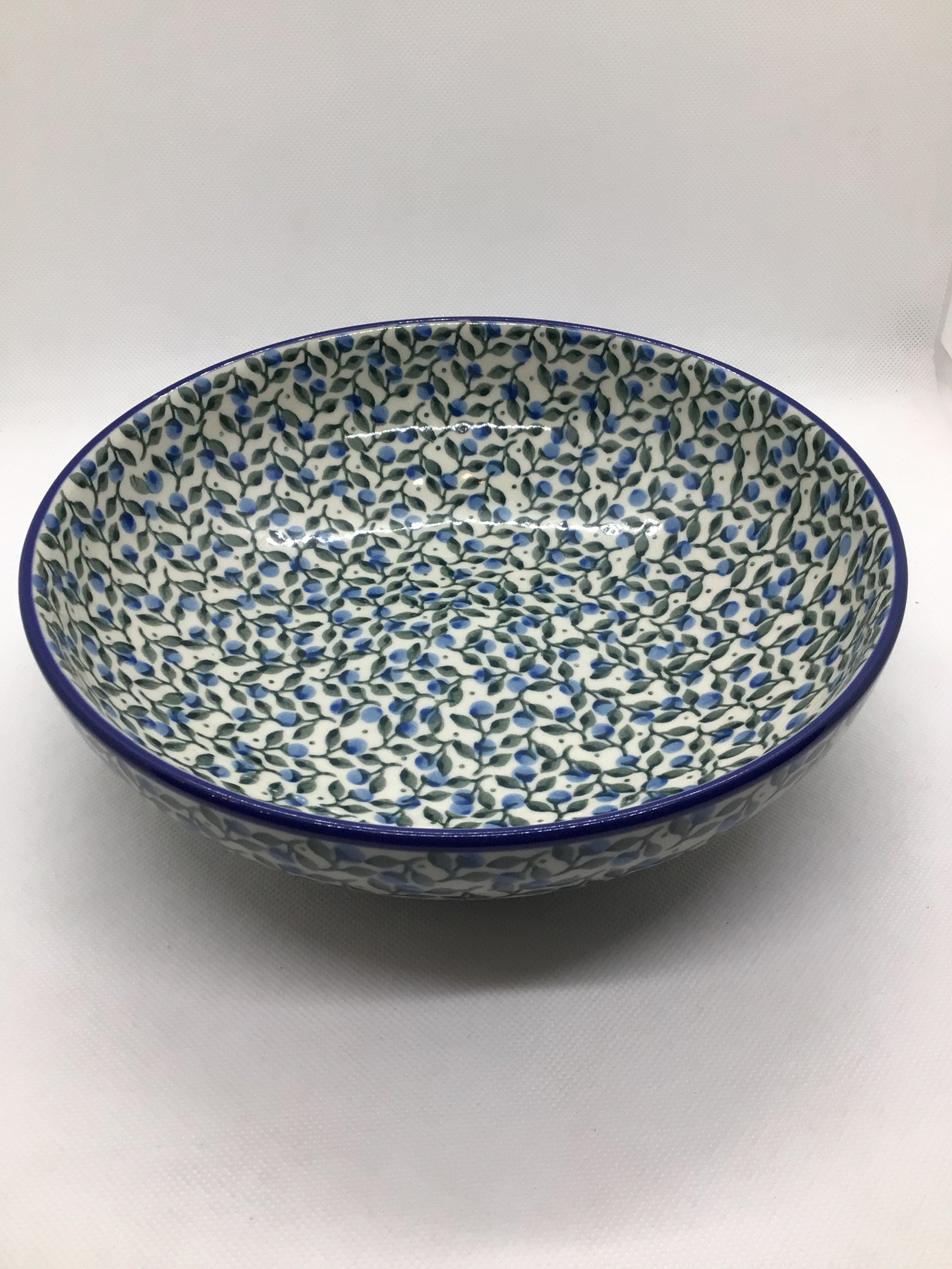 Blueberry Blossom Shallow Serving Bowl 9&quot;