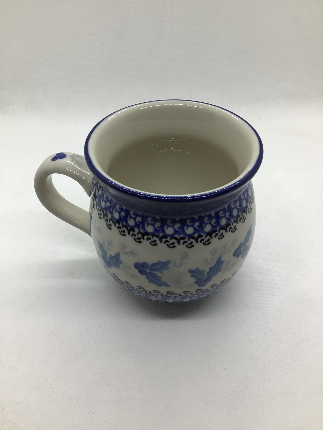 Blue Holly Ring Bubble Mug 12 oz
