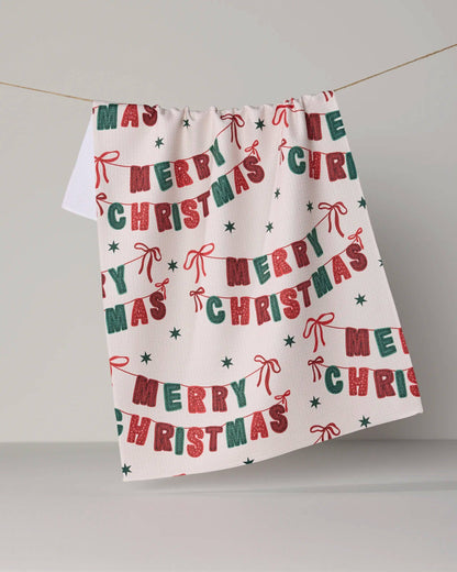 Geometry - Christmas Banner Tea Towel - Holiday 2026