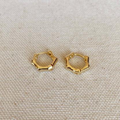 GoldFi - 18k Gold Filled Bamboo Clicker Hoop Earrings
