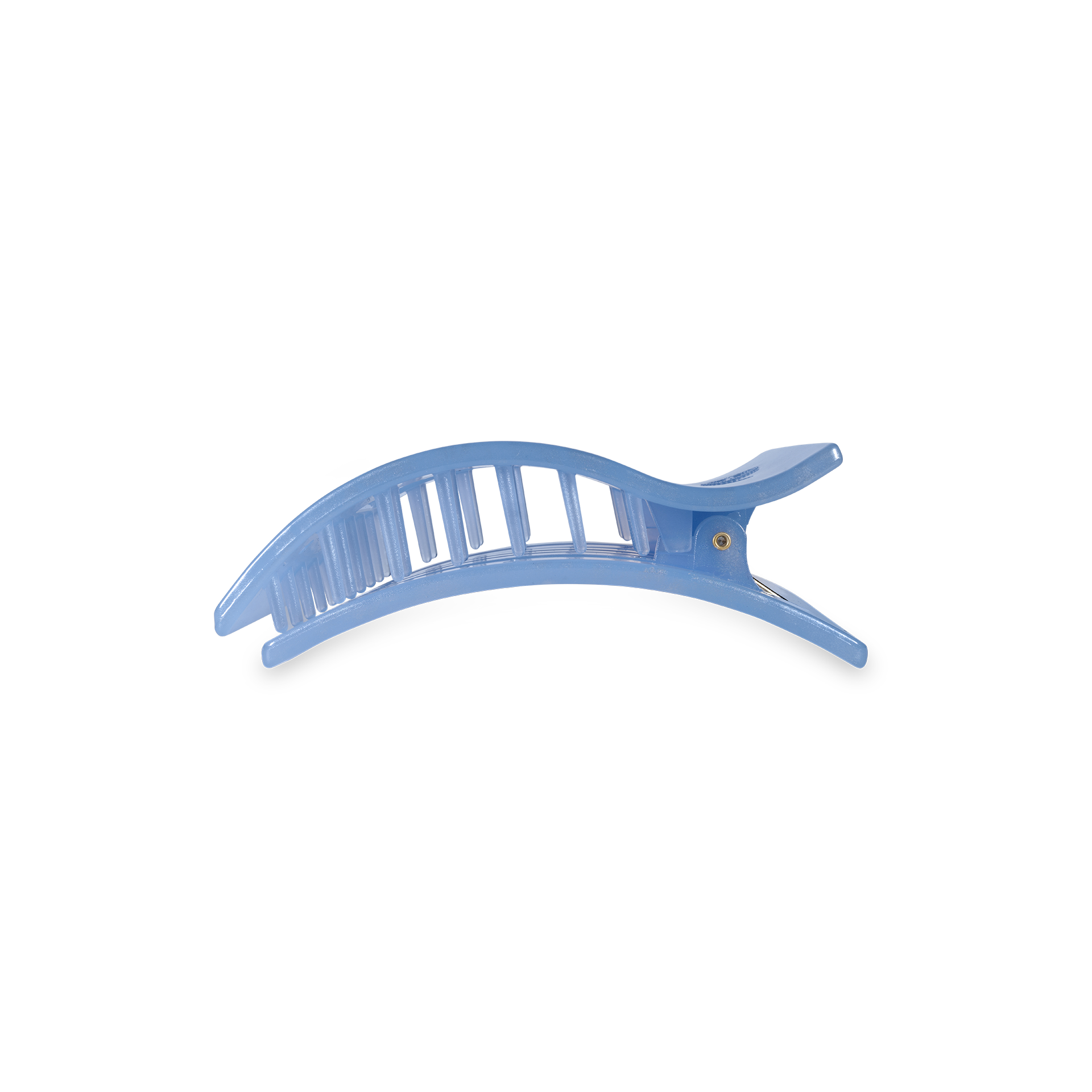 TELETIES - Flat Rectangle Hair Clip | Small | Blue Lagoon