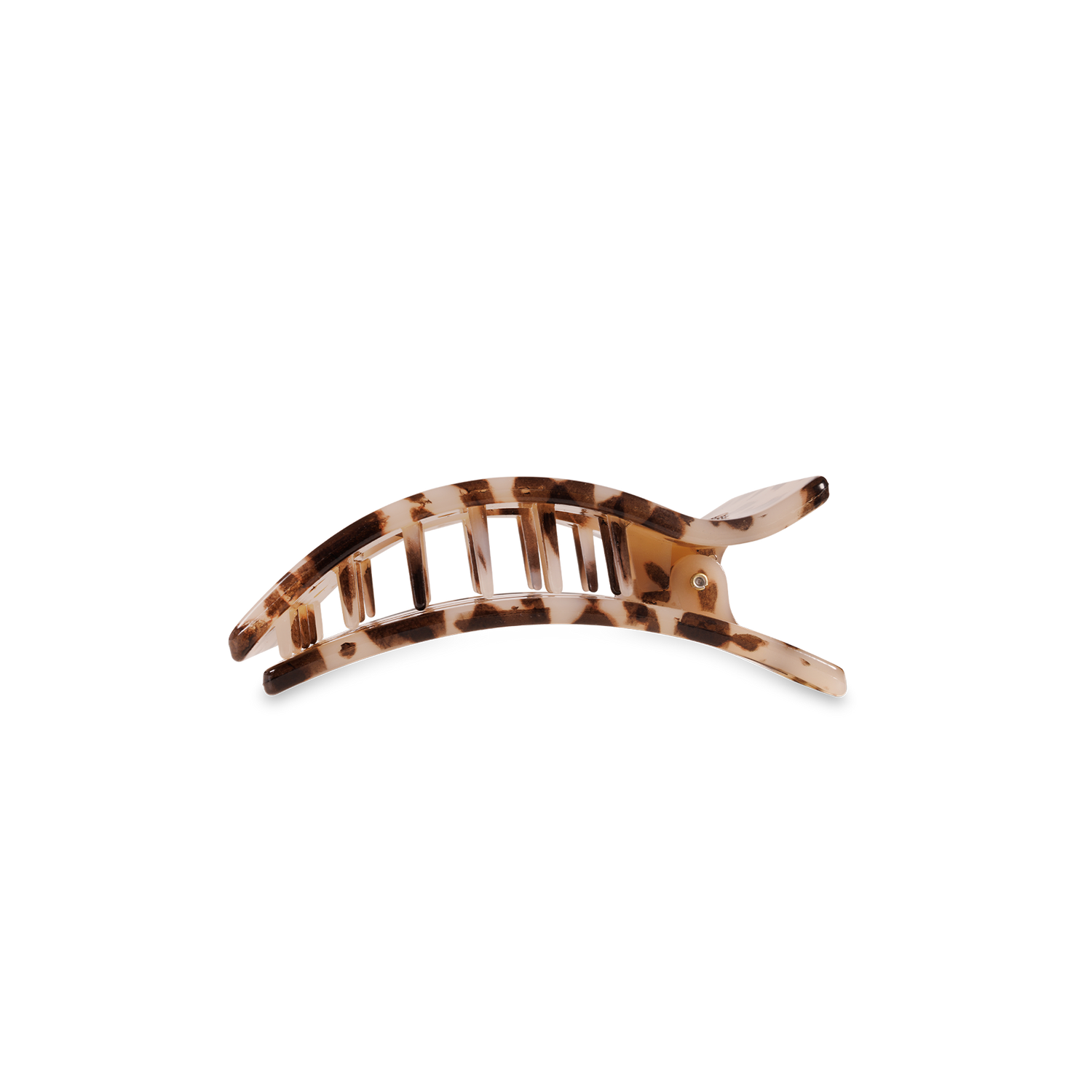 TELETIES - Flat Rectangle Hair Clip | Small | Blonde Tortoise