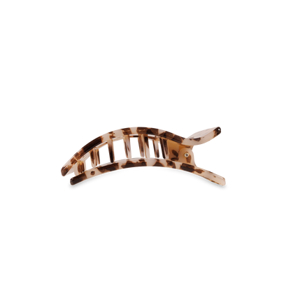 TELETIES - Flat Rectangle Hair Clip | Small | Blonde Tortoise