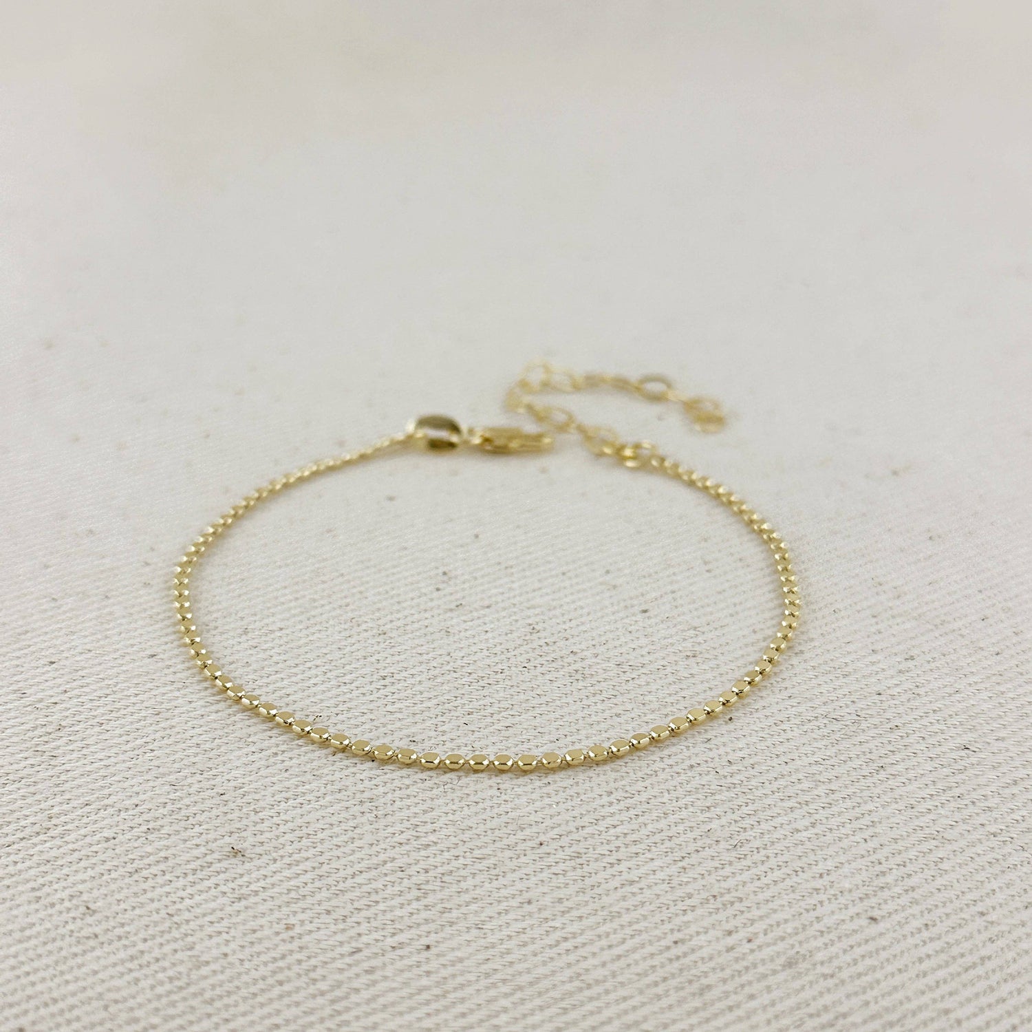 GoldFi - 18k Gold Filled 1.5mm Flat Dot Ball Bracelet