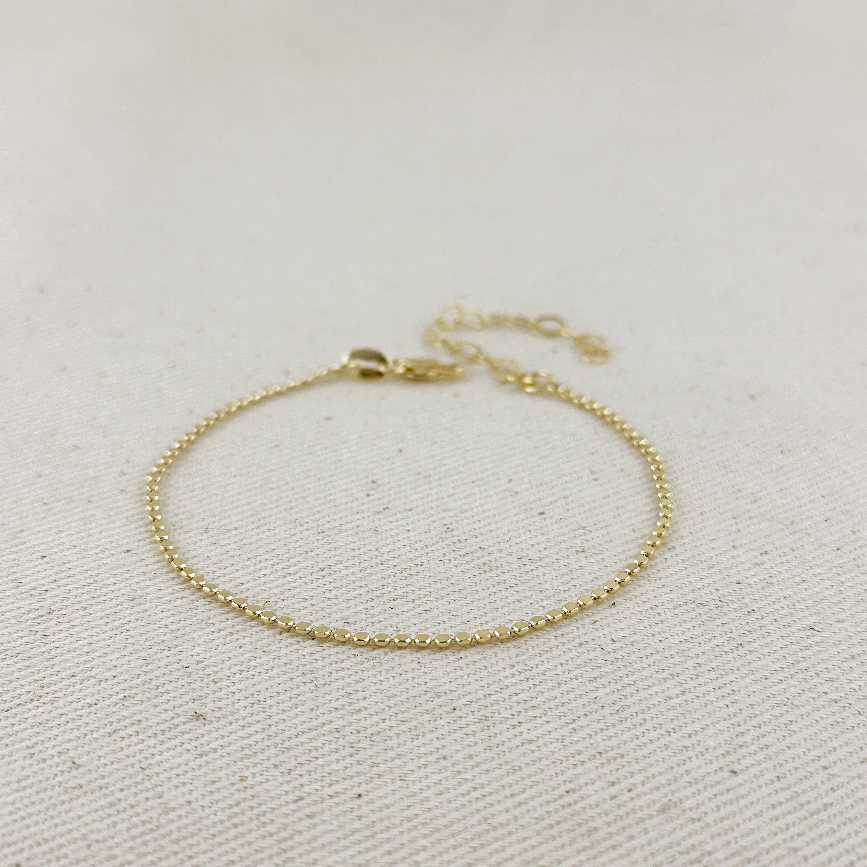 GoldFi - 18k Gold Filled 1.5mm Flat Dot Ball Bracelet