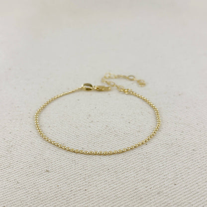 GoldFi - 18k Gold Filled 1.5mm Flat Dot Ball Bracelet