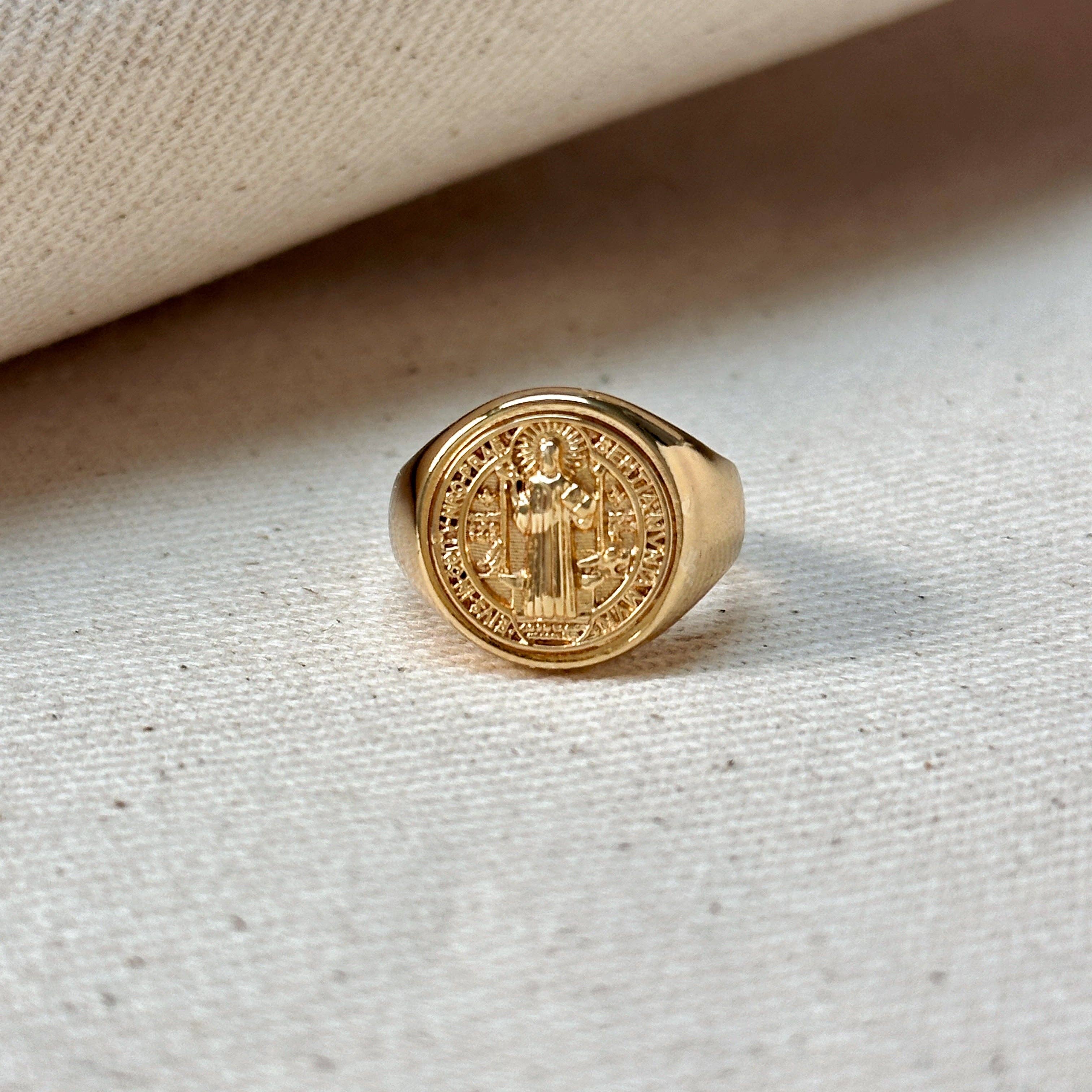 GoldFi - 18k Gold Filled Saint Benedict Signet Ring