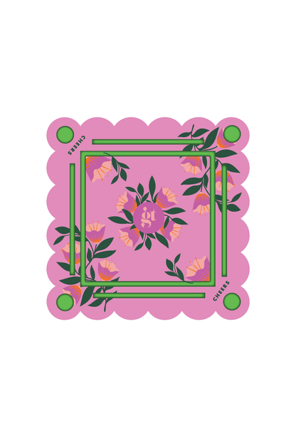 Girl Tribe Co - Floating Mahjong Tile Mat in Floral Pink