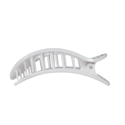 TELETIES - White Polka Dot Party Large Flat Round Hair Clip
