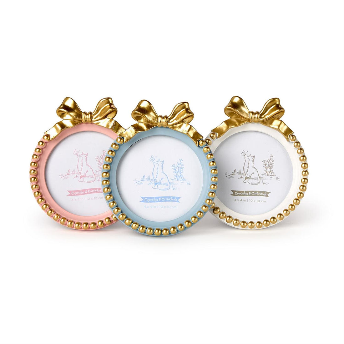 Gold Bow Round Frame