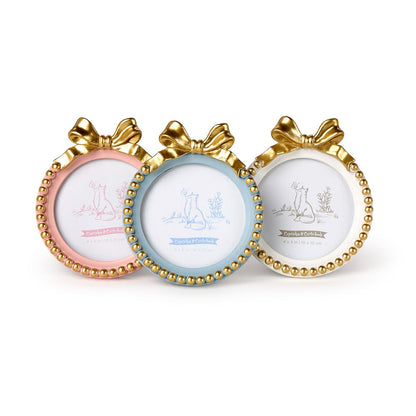 Gold Bow Round Frame