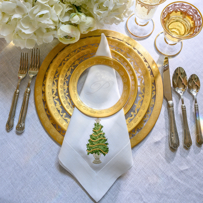 Tree with Gold Trim Large Napkin