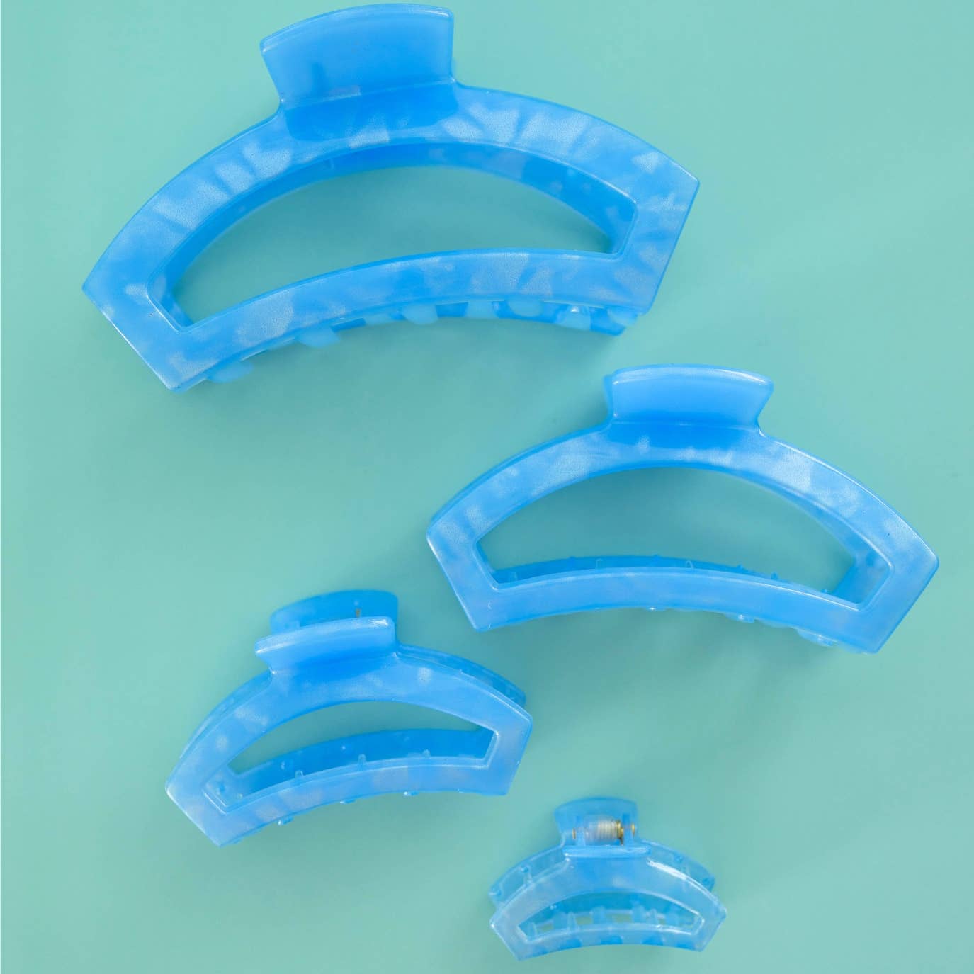 TELETIES - Open Hair Clip | Tiny | Blue Lagoon