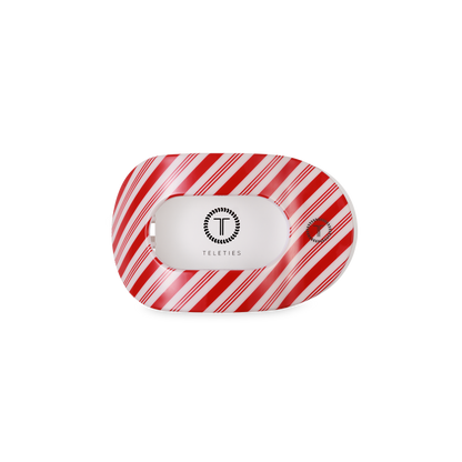 TELETIES - Flat Round Hair Clip | Small | Candy Cane Crush