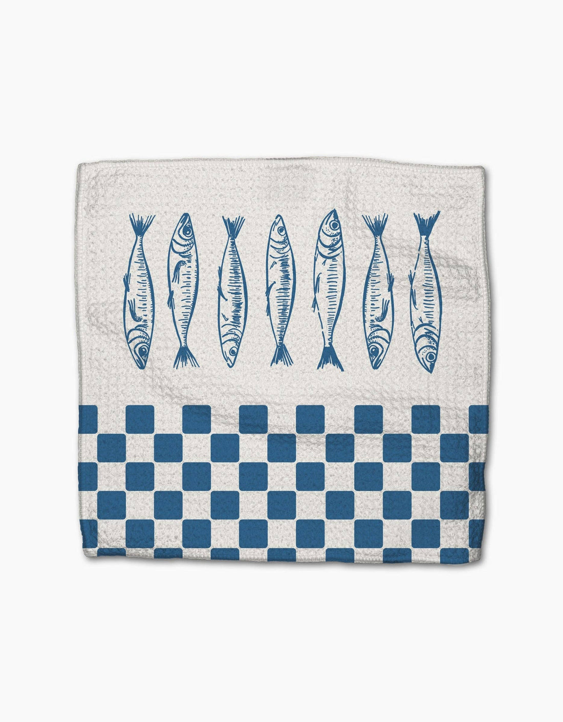 Sardine Check Blue Dishcloth Set