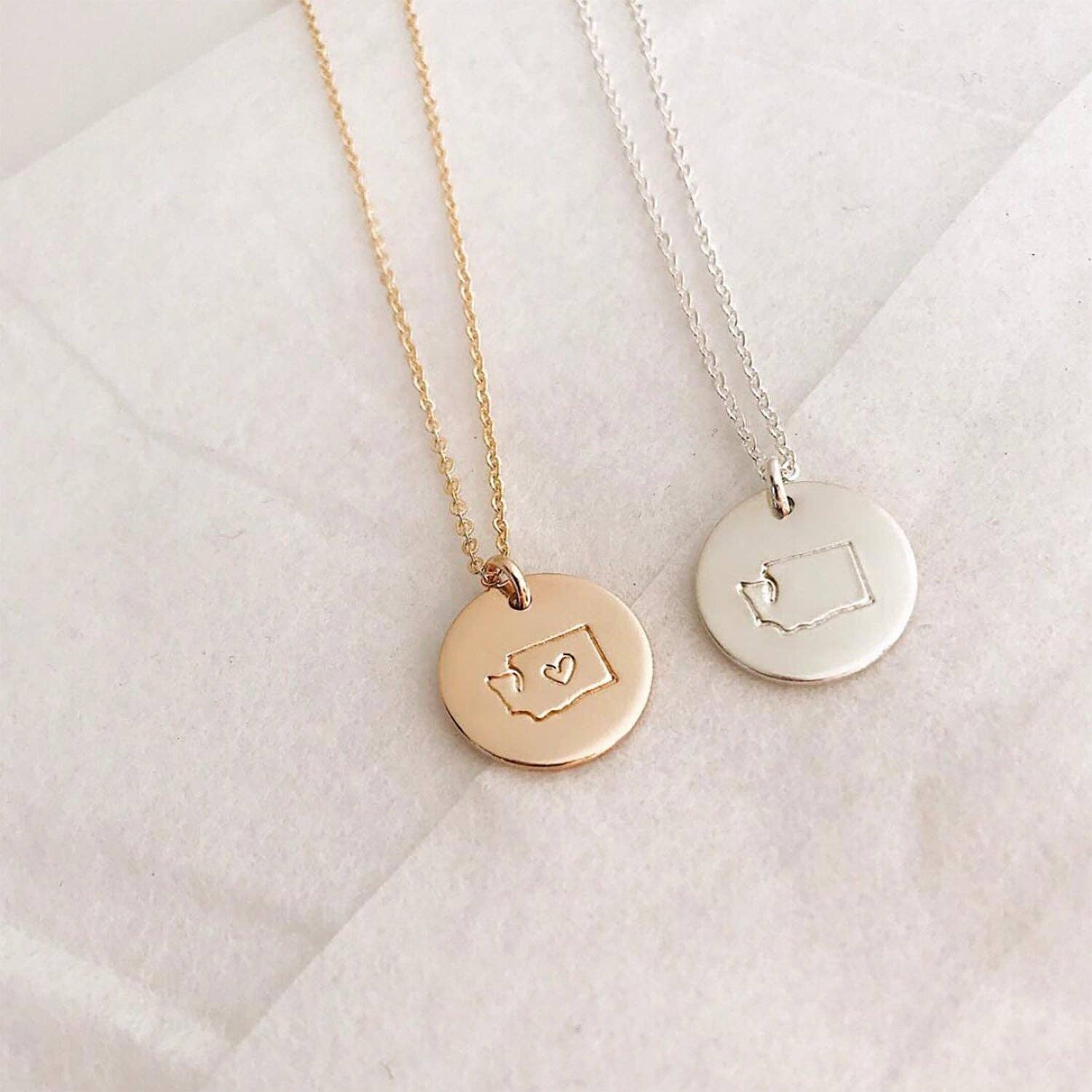 State Disc Necklace- 1/2&quot;