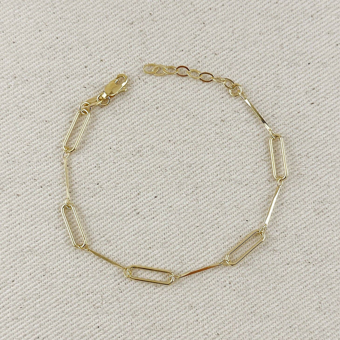 GoldFi - 18k Gold Filled Paperclip &amp; Straw Bracelet