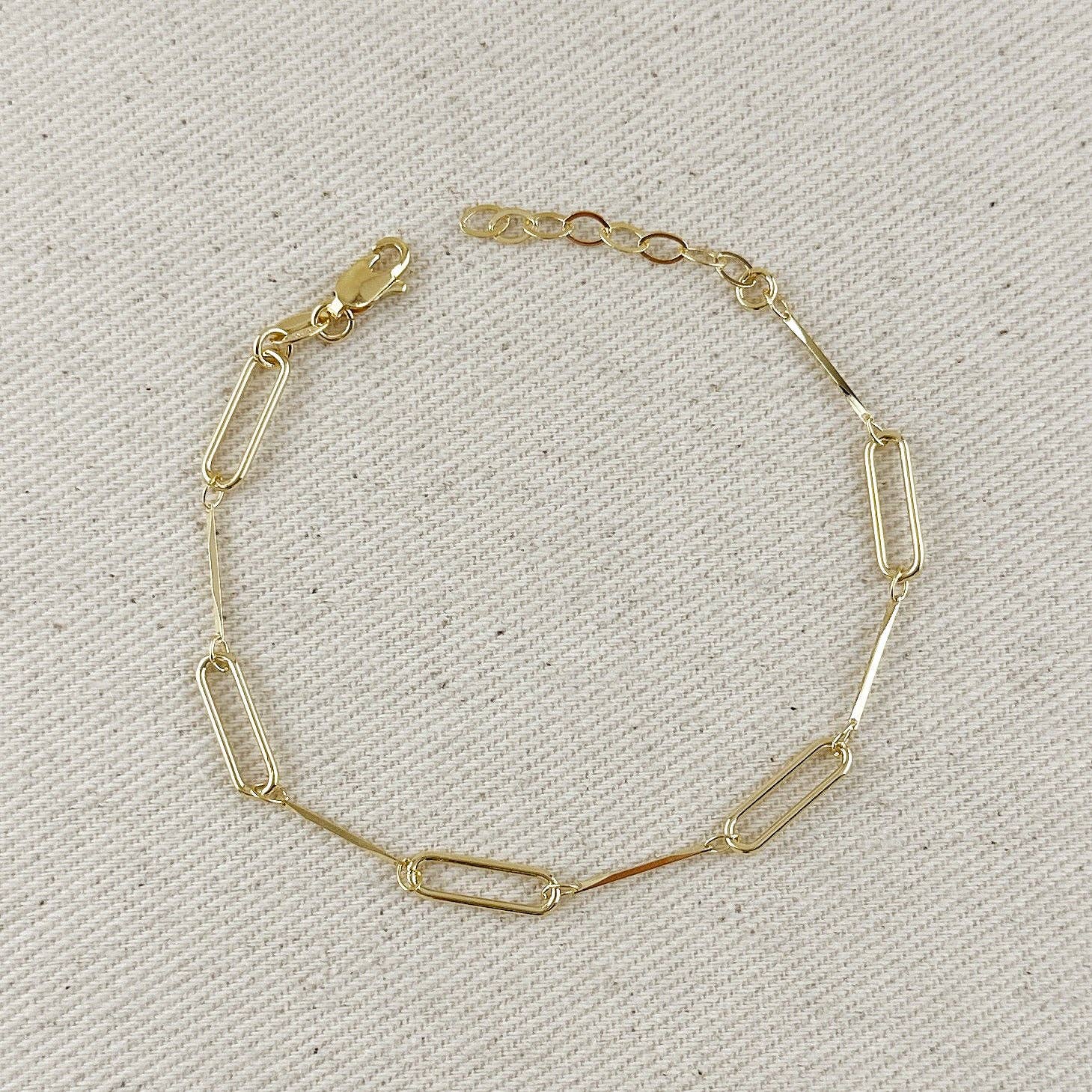 GoldFi - 18k Gold Filled Paperclip &amp; Straw Bracelet