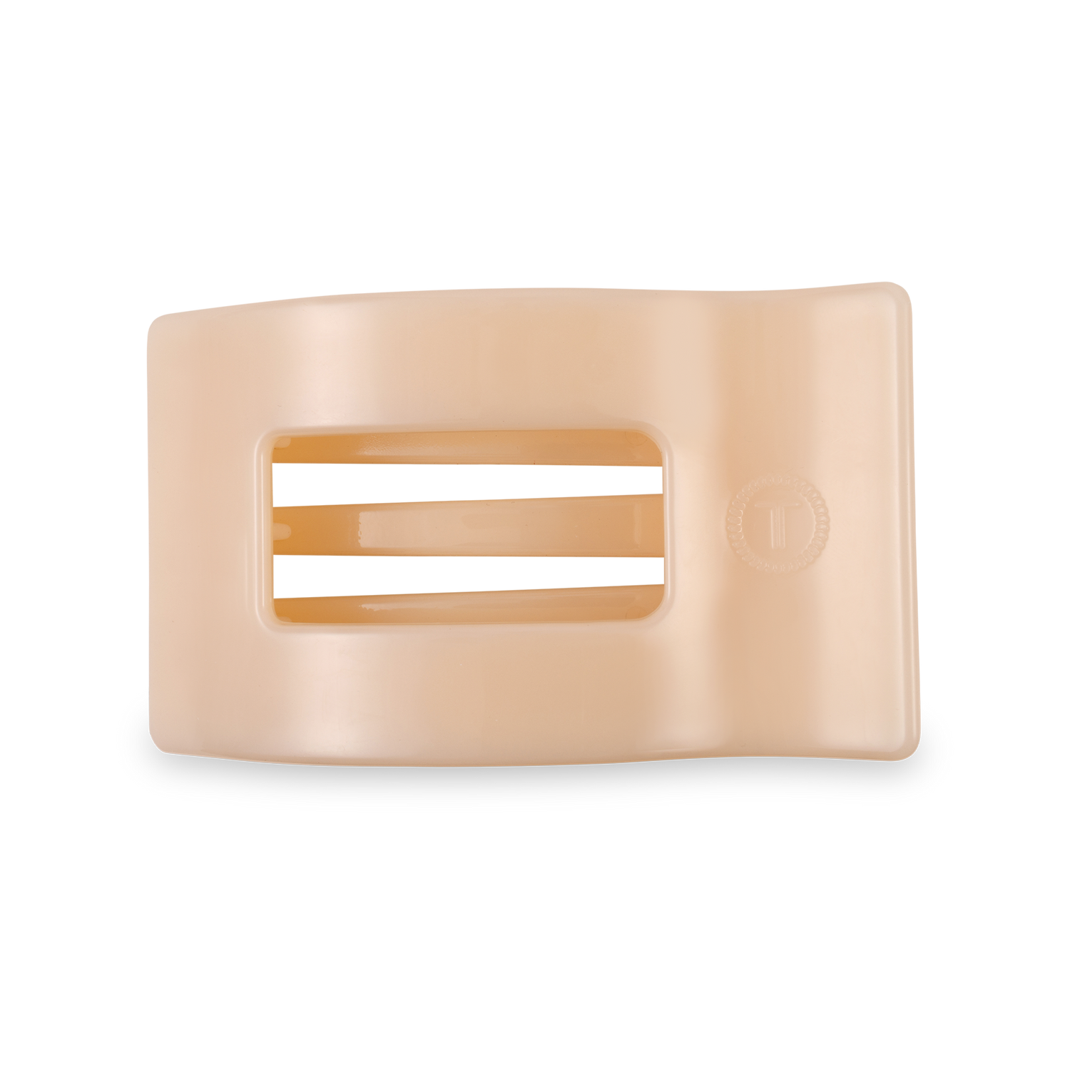 TELETIES - Flat Rectangle Hair Clip | Medium | Almond Beige